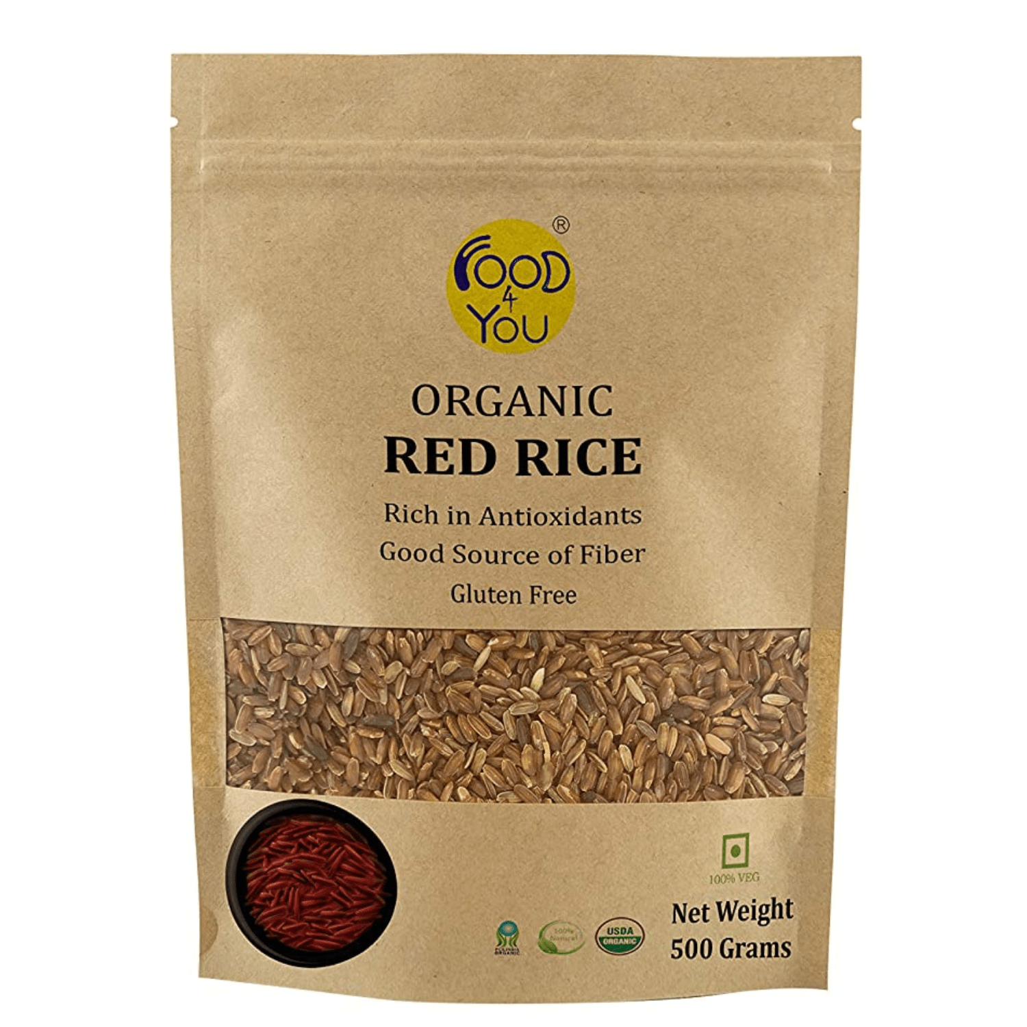 Buy Food For You Organic Red Rice Imported Online at Best Price